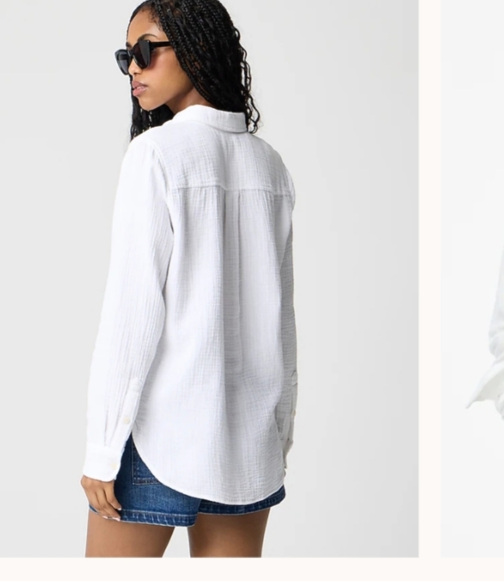 J. Crew White Textured Shirt - Picture 2 of 8